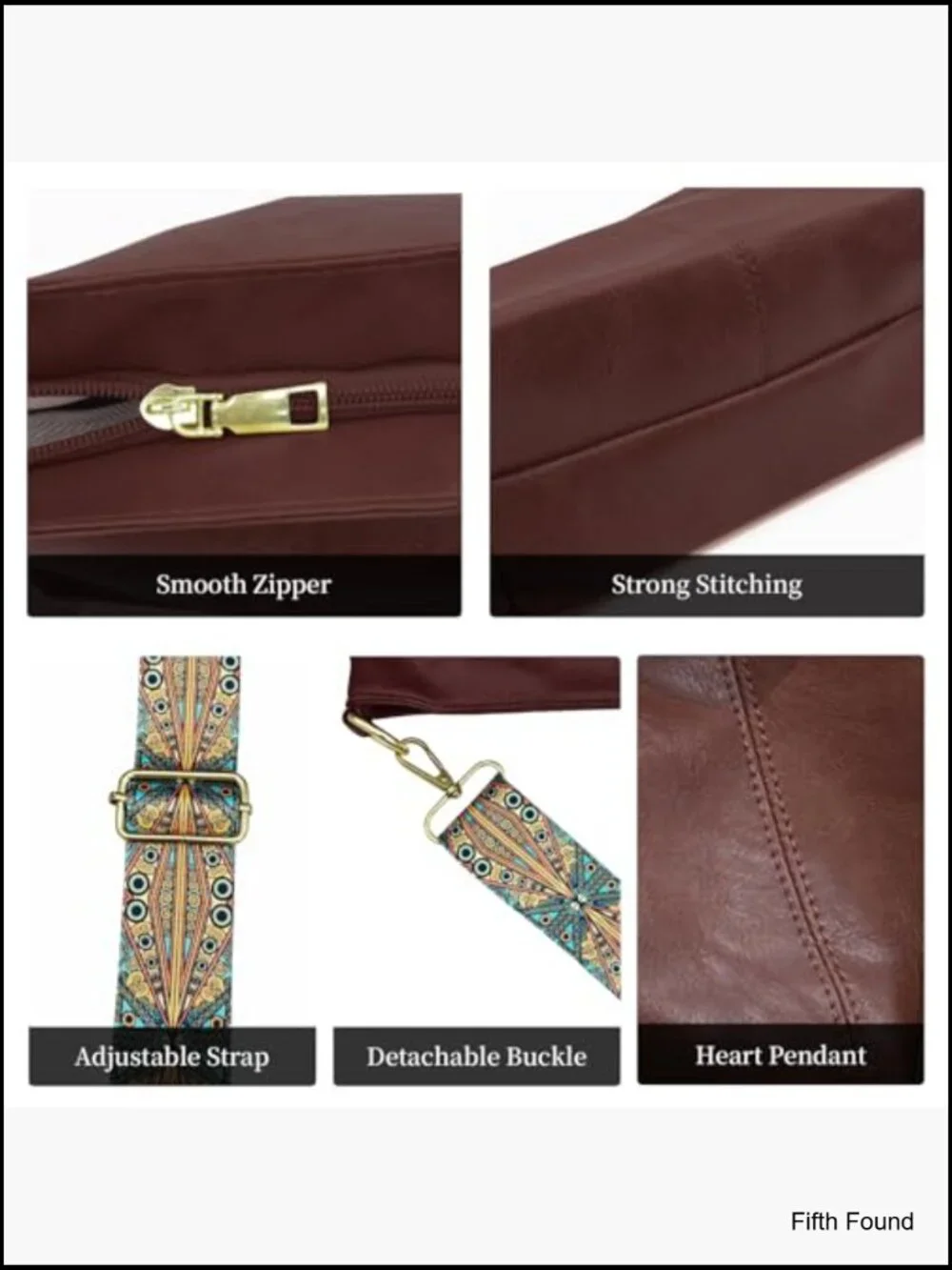 Vegan Leather Hobo Crossbody Bag with Guitar Strap Tote